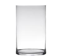 Vetro Decorativo, Vaso Cilindro Freddo Taglio H.40cm D.19cm Trasparente Tondo