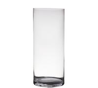 Vetro Decorativo, Vaso Cilindro Freddo Taglio H.60cm D.25cm Trasparente Tondo