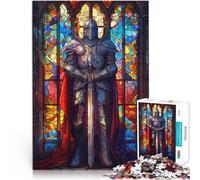Vetro del guerriero paladino Puzzle 1000 pezzi per adolescenti giochi divertenti per famiglie Attività divertenti a casa, regali di compleanno, regali di viaggio, 38x26cm