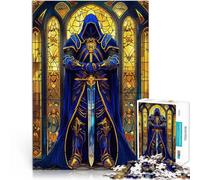 Vetro del guerriero paladino Puzzle da 1000 pezzi per adolescenti Giochi educativi Decorazione della casa perché è ideale come regalo per tutta la famiglia 38x26cm
