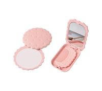 Vetro di bellezza a forma di biscotto, rotondo, quadrato, pieghevole, perfetto per il trucco, adatto ai viaggi, piccolo design pieghevole cosmetico da viaggio a forma di biscotto