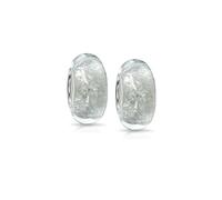 Vetro di Murano .925 con anima in argento sterling traslucido, arcobaleno, cerchi macchiati, con brillantini, per donne e adolescenti, 14, Vetro, Nessuna pietra preziosa