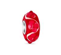 Vetro Di Murano .925 Sterling Silver Core 3D Lamp Work Floral Red And White Hibiscus Flower Spacer Charm Bead Adatto A Bracciale Europeo Per Donne Teen