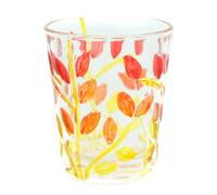 Vetro di Murano Colpo Rosso Giallo Arancione Dipinto a Mano Fiore Modello 57ml
