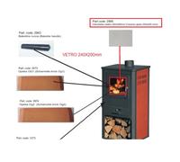 Vetro di ricambio per stufa a legna blist b1 in vetro temperato modello organj