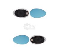 Vetro Di Specchio Con Supporto Set Per ALFA 156 (932) Convesso Blu