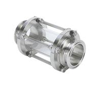 Vetro di vista in linea in acciaio inossidabile 304 con estremità a tre morsetti per flusso sanitario, tubo di flusso in vetro OD 19-89 mm, tipo a tre morsetti (32 x 50,5 x 150 mm)