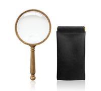 Vetro D'Ingrandimento In Legno Da 1 Pezzi E Borsa Da Stoccaggio Da 1 Pezzi, Vetro D'Ingrandimento Retrò, Vetro D'Ingrandimento Portatile, Lettura Di Vetro D'Ingrandimento