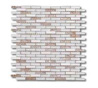 Vetro e marmo su rete 30x30 ELBA WHITE