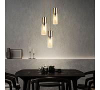 Vetro Lampada a Sospensione Pendolo Salotto Camera Design Soffitto Ottone Amber [EEK: Non valutato]