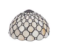 Vetro lavorato in stile Tiffany bianco con gemme per lampade vintage 30 cm