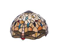 Vetro lavorato in stile Tiffany con libellule liberty per lampade vintage 30 cm