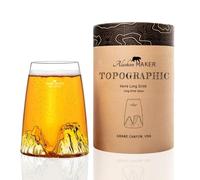 Alaskan MAKER Vetro lungo 450 ml - Vetro di cristallo di alta qualità soffiato artigianalmente con montagne in rilievo | Cocktail, birra o soft Topographic (Grand Canyon)