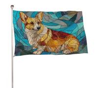 Vetro macchiato Corgi Dog Flag 3x5 Ft Outdoor Garden Bandiere Banner Decor Per Cortile Portico Prato Fattoria