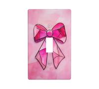 Vetro macchiato rosa Coquette Bow Light Switch Cover decorativo singolo Toggle 1 Gang Piastra da parete per cucina fattoria camera da letto bagno Art Decor