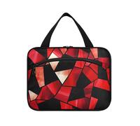 Vetro macchiato rosso nero San Valentino appeso articoli da toeletta borsa da viaggio donna con gancio, designer moda make up borse per le donne viaggio vacanza estuche de maquillaje para Mujer L