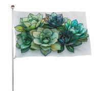 Vetro macchiato Succulente Bush Bandiera 3x5 Ft Esterna Giardino Bandiere Banner Decor Per Cortile Portico Prato Fattoria