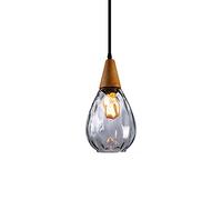 Vetro martellato Siet, Lampada a del soffitto in Legno, luci di Sospensione Moderna per Il Comodino della Camera da Letto dell'isola Cucina, lampadario E27