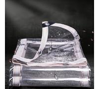 Vetro Morbido Trasparente in PVC [Rinforzato con Nastro Intrecciato], Esterno Telo plastica polietilene con Occhielli Resistente alle intemperie per terrazze, Balcone, Gazebo(White,0.8mx1.5m)