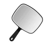 Vetro palmare per salone - Specchio quadrato nero, accessorio per parrucchiere, maniglia facile da impugnare, strumento per il trucco professionale | Specchio personale per lo styling dei capelli per