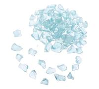Vetro per Braciere Blu Ghiaccio Decorativo per Stufa e giardino | Finitura Liscia e Trasparente, Effetto Scintillante Moderno, Ricambio per Tavolo Fuoco e Cortile