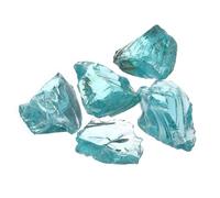 Vetro per caminetto, 0.9 libbre, rocce in vetro temperato 3-5cm, blu cielo