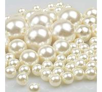 Vetro Perla Rotonde Perline di 70pz perline sfuse in plastica per riempitivi vaso/Decorazioni natalizie/collane gioielli fai-da-te/matrimonio/festa di compleanno decorazione domestica (avorio)…