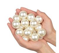 Vetro Perla Rotonde Perline per collane 15pz 30mm perline sfuse in plastica per riempitivi vaso/collane gioielli fai-da-te/Decorazione di nozze/festa di compleanno decorazione domestica (avorio 30mm)