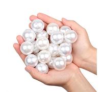 Vetro Perla Rotonde Perline per collane 15pz 30mm perline sfuse in plastica per riempitivi vaso/collane gioielli fai-da-te/Decorazione di nozze/festa di compleanno decorazione domestica (bianco 30mm)