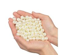Vetro Perla Rotonde Perline per collane 180pz 12mm perline sfuse in plastica per riempitivi vaso/collane gioielli fai-da-te/Decorazione di nozze/festa di compleanno decorazione domestica (avorio 12mm)