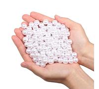 Vetro Perla Rotonde Perline per collane 180pz 12mm perline sfuse in plastica per riempitivi vaso/collane gioielli fai-da-te/Decorazione di nozze/festa di compleanno decorazione domestica (bianco 12mm)