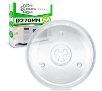 Vetro Piatto Microonde Universale Ø27cm 3 Piedini Fissaggio sulla Base | Codice Originale 297544 per Gorenje 482000100016 per Whirlpool per Indesit - ONIX TECH