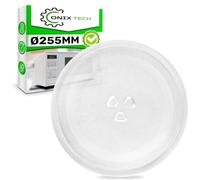 Vetro Piatto Microonde Universale con Diametro Ø 25,5 cm dotato di 3 Piedini di Fissaggio sulla Base - Codice Originale 3517203600 per Daewoo per Galanz - ONIX TECH
