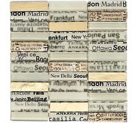 Vetro Pietra Mosaico Oro-Beige City Wc Doccia Specchio Piastrelle WB87-29 1 Mat