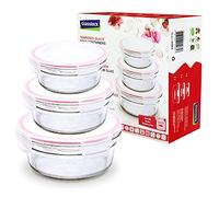 Vetro slock GL 531 1 X 450 ML, 1 X 850 ML, 1 X 1480 ML; Rotonda - Contenitore in Vetro - Oven Tipo, Vetro, Rosa, 19.5 x 19.5 x 9 cm