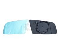 Vetro Specchietto+ Piedino Montaggio SX per BMW 5 (E60) Asferico Blu Specchietto