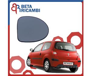 Vetro Specchietto Renault Twingo 2007→2012 Piastra Specchio Cromato DX Termica