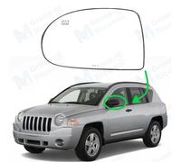 Vetro Specchietto Retrovisore Con Piastra Sinistro Per Jeep Compass 2006 - 2017