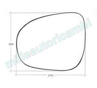 VETRO SPECCHIO RETROVISORE PER FIAT 500 X DAL 2015 SINISTRO NUDO ADESIVO