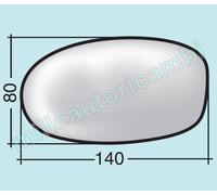 VETRO SPECCHIO RETROVISORE PER FIAT 600 DAL 1998 - SEICENTO 1998 SX NUDO ADESIVO