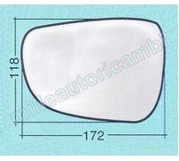 VETRO SPECCHIO RETROVISORE PER HYUNDAI I30 DAL 2012 DESTRO NUDO ADESIVO