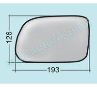 VETRO SPECCHIO RETROVISORE PER HYUNDAI SANTA FE DAL 2006 SINISTRO NUDO ADESIVO