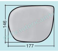 VETRO SPECCHIO RETROVISORE PER HYUNDAI SANTA FE DAL 2012 DESTRO NUDO ADESIVO