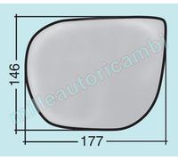 VETRO SPECCHIO RETROVISORE PER HYUNDAI SANTA FE DAL 2012 SINISTRO NUDO ADESIVO