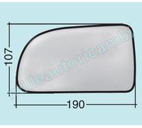 VETRO SPECCHIO RETROVISORE PER KIA CARENS DAL 2002 SINISTRO NUDO ADESIVO