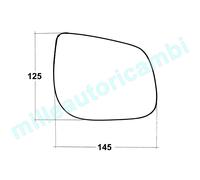 VETRO SPECCHIO RETROVISORE PER KIA PICANTO 11 - HYUNDAI I20 2013 DX NUDO ADESIVO