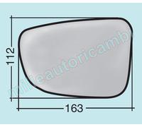 VETRO SPECCHIO RETROVISORE PER MAZDA 3 DAL 2012 DESTRO NUDO ADESIVO