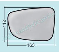 VETRO SPECCHIO RETROVISORE PER MAZDA 3 DAL 2012 SINISTRO NUDO ADESIVO