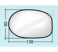 VETRO SPECCHIO RETROVISORE PER MICROCAR LIGIER X-TOO DX NUDO ADESIVO