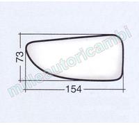 VETRO SPECCHIO RETROVISORE PER RENAULT MASTER 03>09 INFERIORE DX NUDO ADESIVO